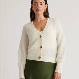 EUC Quince Baby Alpaca-Wool Cropped Cardigan, Small